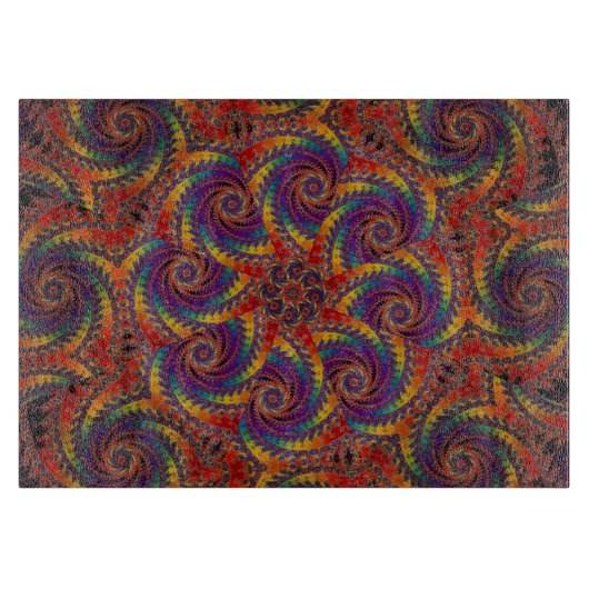 Spiral Octopus Psychedelic Rainbow Fractal Art Snijplank (Voorkant)