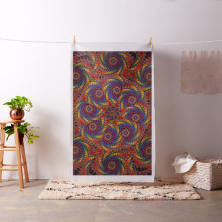 Spiral Octopus Psychedelic Rainbow Fractal Art Stof