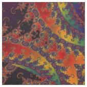 Spiral Octopus Psychedelic Rainbow Fractal Art Stof (Swatch)