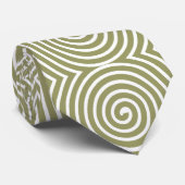 Spiral Pattern - Khaki and White Stropdas (Opgerold)