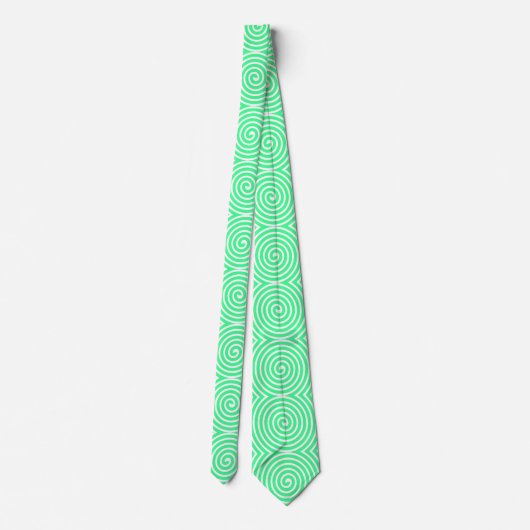 Spiral Pattern - Mint Green and White Stropdas (Achterkant)