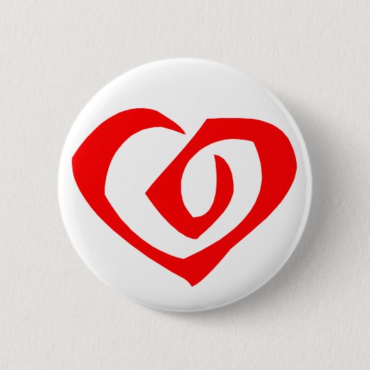 Spiral Pattern Red Heart Ronde Button 5,7 Cm (Voorkant)