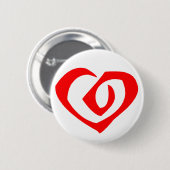 Spiral Pattern Red Heart Ronde Button 5,7 Cm (Voorkant /achterkant)
