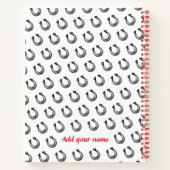 Spiral Personalized Name - zwart en wit paard Notitieboek (Achterkant)