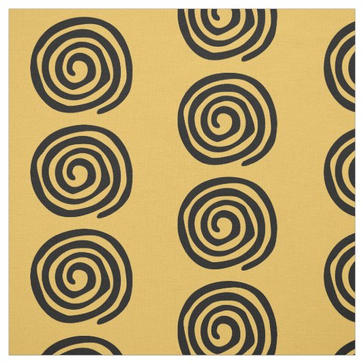 Spiral petroglyph tribaal primitief ontwerp stof (Swatch)