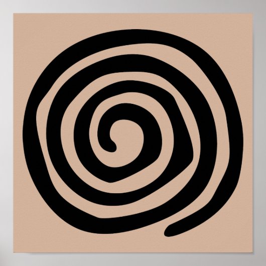 Spiral petroglyph tribale volkskunst poster (Voorkant)