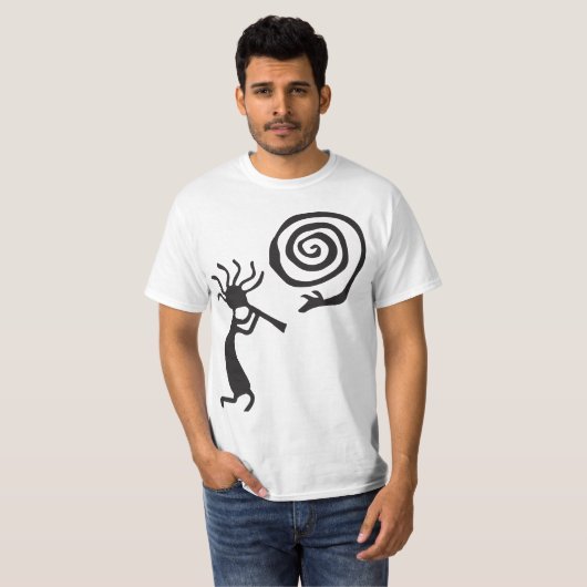 Spiral Petroglyphs Kokopelli T-Shirt (Voorkant volledig)