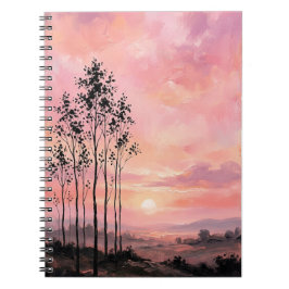 Spiral Photo Notebook – Pink Sunset Landscape  Notitieboek