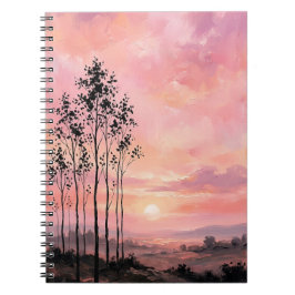 Spiral Photo Notebook – Pink Sunset Landscape  Notitieboek