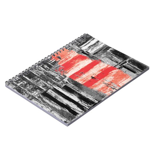 Spiral Photo Notebook – Red Pulse Abstract Design Notitieboek (Linkerzijde)