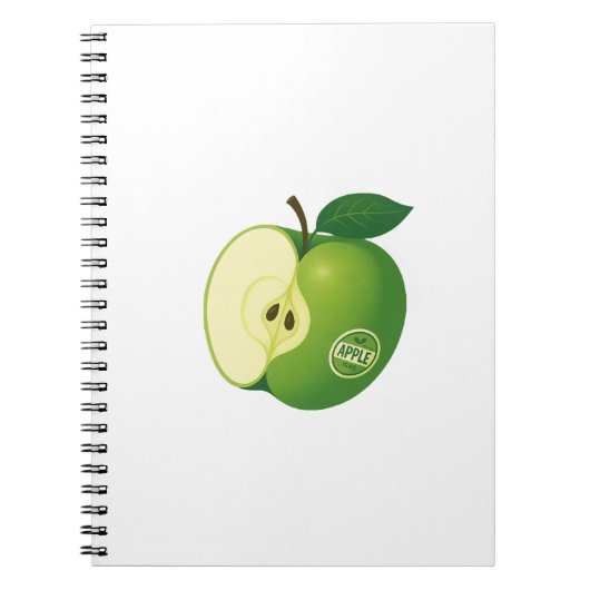 Spiral Photo Notebook with a green apple Notitieboek (Voorkant)