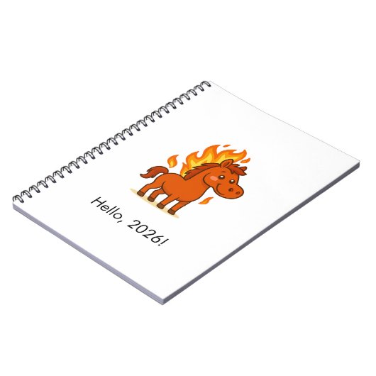Spiral Photo Notebook with a red horse Notitieboek (Linkerzijde)