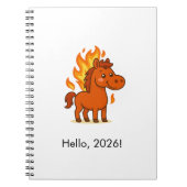 Spiral Photo Notebook with a red horse Notitieboek (Voorkant)