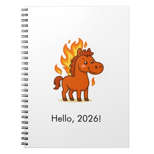 Spiral Photo Notebook with a red horse Notitieboek (Voorkant)