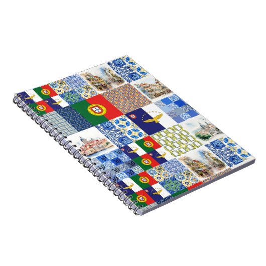 Spiral Photo Notitieboek van Portugal Vlag en Azor (Rechterzijde)