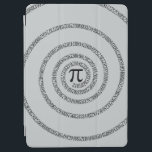 Spiral Pi Click Customize iPad Air Cover<br><div class="desc">Een symbool van Pi en cijfers in een grafische die spiraalvormige mode op een grijze achtergrond wordt voorgesteld kunt u aan de kleur van uw keus gemakkelijk aanpassen. Gelieve te zorgen ervoor om de kleur voor de voorzijde en de rug van producten met twee kanten of veelvoudige elementen aan te...</div>