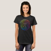 Spiral Pi Colour Numbers Wiskunde Funny Pi Day Wis T-shirt (Voorkant volledig)