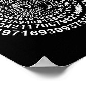 Spiral Pi Wiskunde Shirt Poster (Hoek)