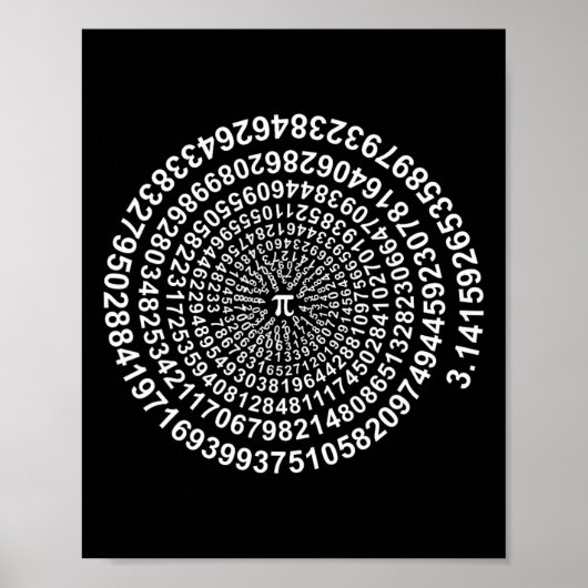 Spiral Pi Wiskunde Shirt Poster (Voorkant)