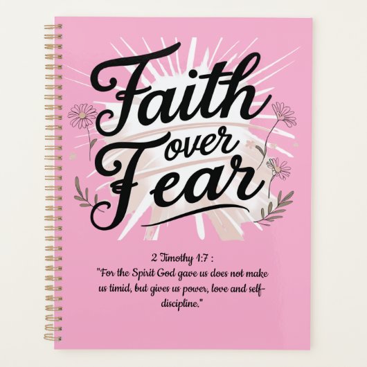 Spiral Planner with 2 Timothy 1:7Bible Verse (Voorkant)