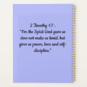 Spiral Planner with 2 Timothy 1:7Bible Verse (Achterkant)