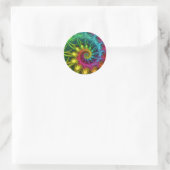 Spiral Rainbow Fractal Ronde Sticker (Tas)
