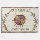 Spiral Rainbow Sun Schattige Beige Boho Deken (Voorkant)