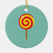 Spiral Red Yellow Lollipop Keramisch Ornament (Voorkant)