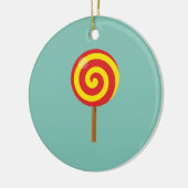 Spiral Red Yellow Lollipop Keramisch Ornament (Links)