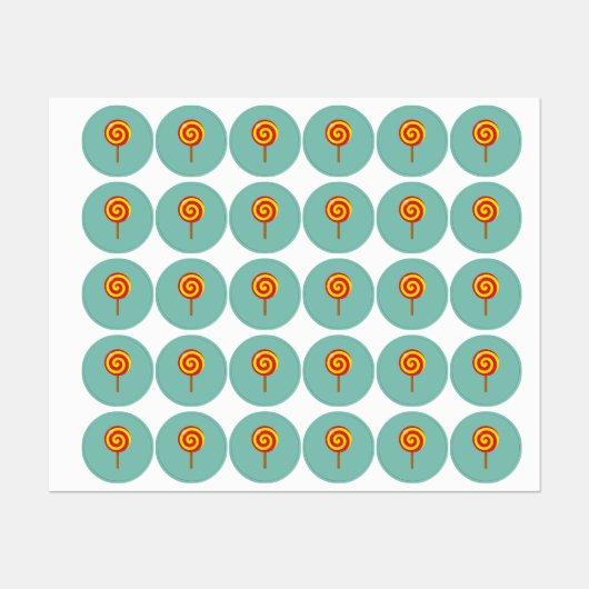 Spiral Red Yellow Lollipop Labels (Vel)
