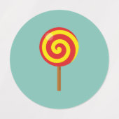 Spiral Red Yellow Lollipop Labels (Design 2)