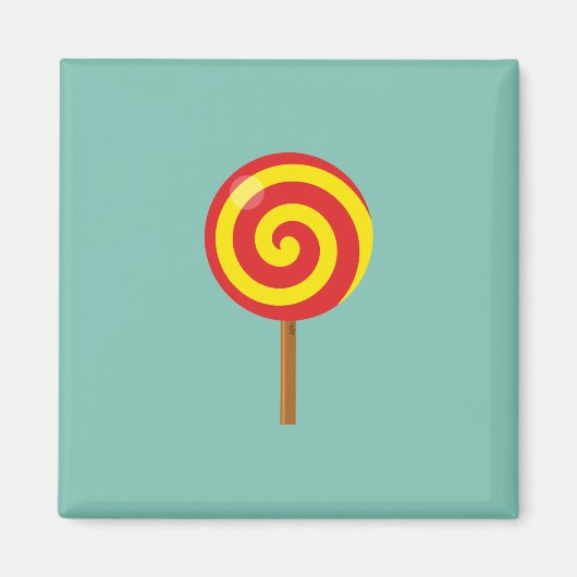 Spiral Red Yellow Lollipop Magneet (Voorkant)