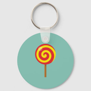 Spiral Red Yellow Lollipop Sleutelhanger