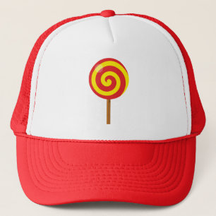 Spiral Red Yellow Lollipop Trucker Pet