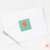 Spiral Red Yellow Lollipop Vierkante Sticker (Envelop)