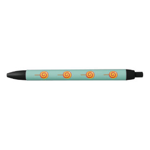 Spiral Red Yellow Lollipop Zwarte Inkt Pen