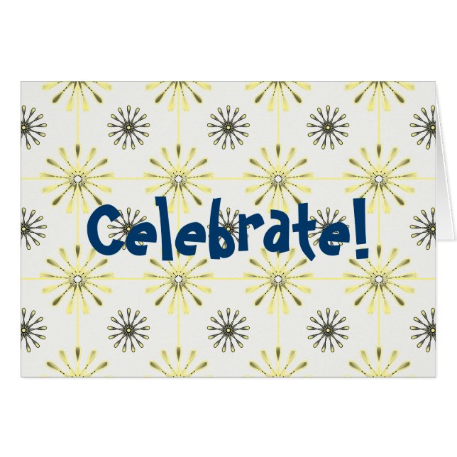 Spiral Retro Flowers Kies uw achtergrondkleur (Voorkant Horizontaal)