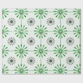 Spiral Retro Flowers Kies uw achtergrondkleur Cadeaupapier