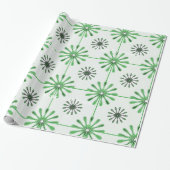 Spiral Retro Flowers Kies uw achtergrondkleur Cadeaupapier (Uitgerold)
