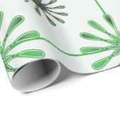 Spiral Retro Flowers Kies uw achtergrondkleur Cadeaupapier (Rol Hoek)