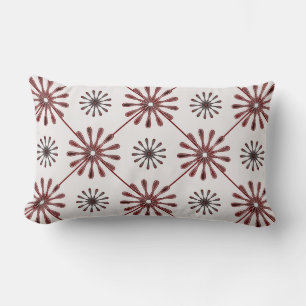 Spiral Retro Flowers Kies uw achtergrondkleur Kussen
