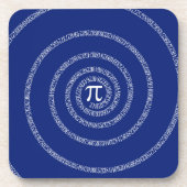 Spiral Rings voor Pi op Navy Blue Bier Onderzetter (Voorkant)