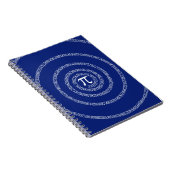 Spiral Rings voor Pi op Navy Blue Notitieboek (Rechterzijde)