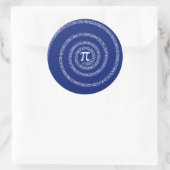 Spiral Rings voor Pi op Navy Blue Ronde Sticker (Tas)