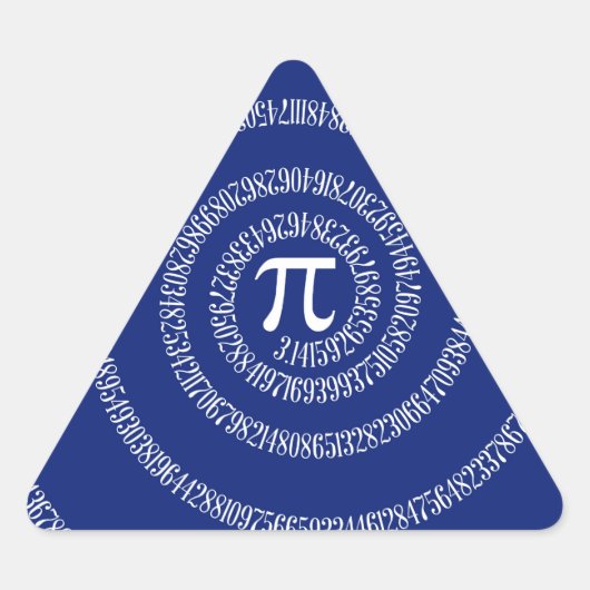 Spiral Rings voor Pi op Navy Blue Sticker (Voorkant)