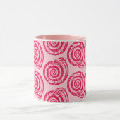 Spiral Seashell Block Print, Coral Pink & Fuchsia Mok (Midden)