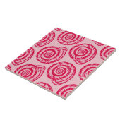 Spiral Seashell Block Print, Coral Pink & Fuchsia Tegeltje (Zijkant)