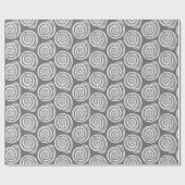 Spiral Seashell Block Print, grijs / grijs en wit Cadeaupapier (Vlak)