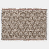 Spiral Seashell Block Print, Taupe Tan en Cream Deken (Voorkant)
