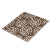 Spiral Seashell Block Print, Taupe Tan en Cream Tegeltje (Zijkant)